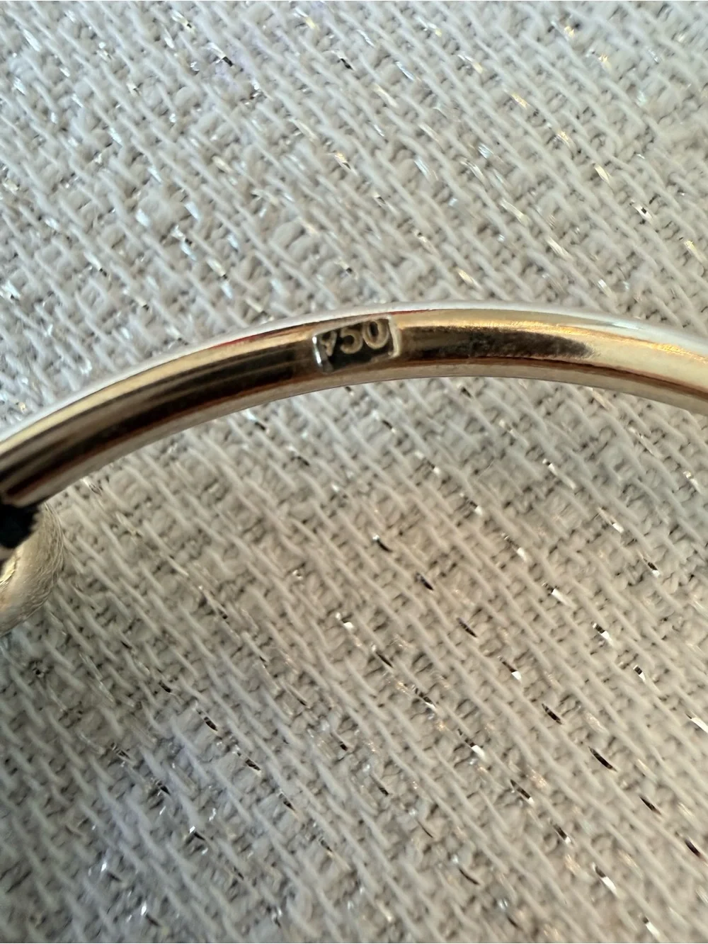 Sterling Silver 950 Hinged Bangle Bracelet with Decorative Bead Accents